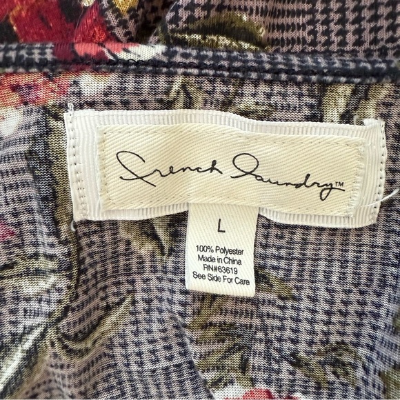 French Laundry Floral Wrap Shirt Size Large - Picture 8 of 9